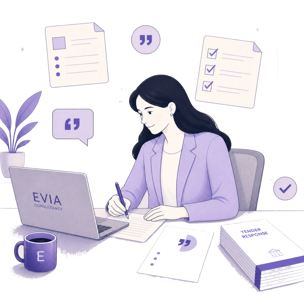 Illustration of bid writing and submission package preparation for Stage 5