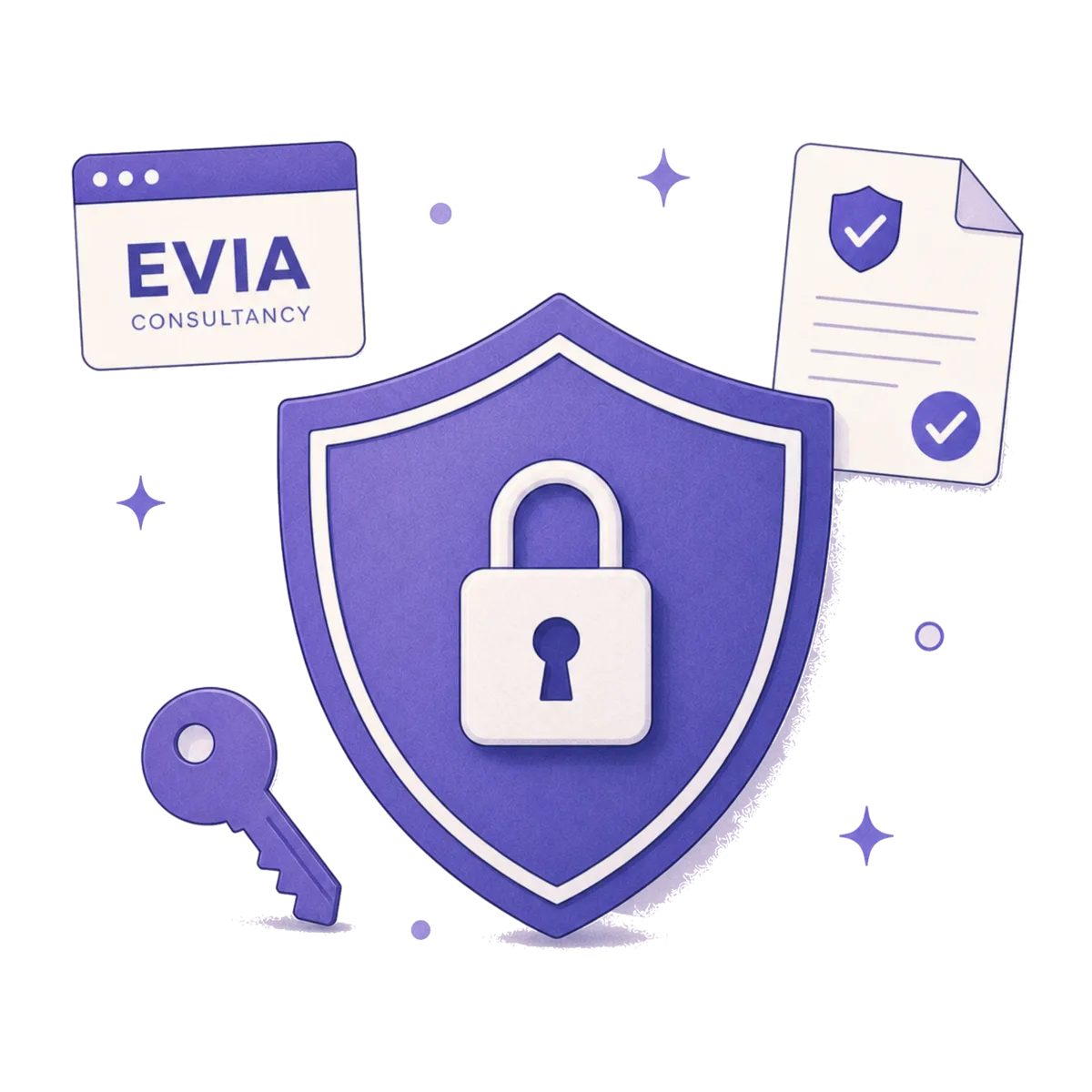 Shield and padlock
